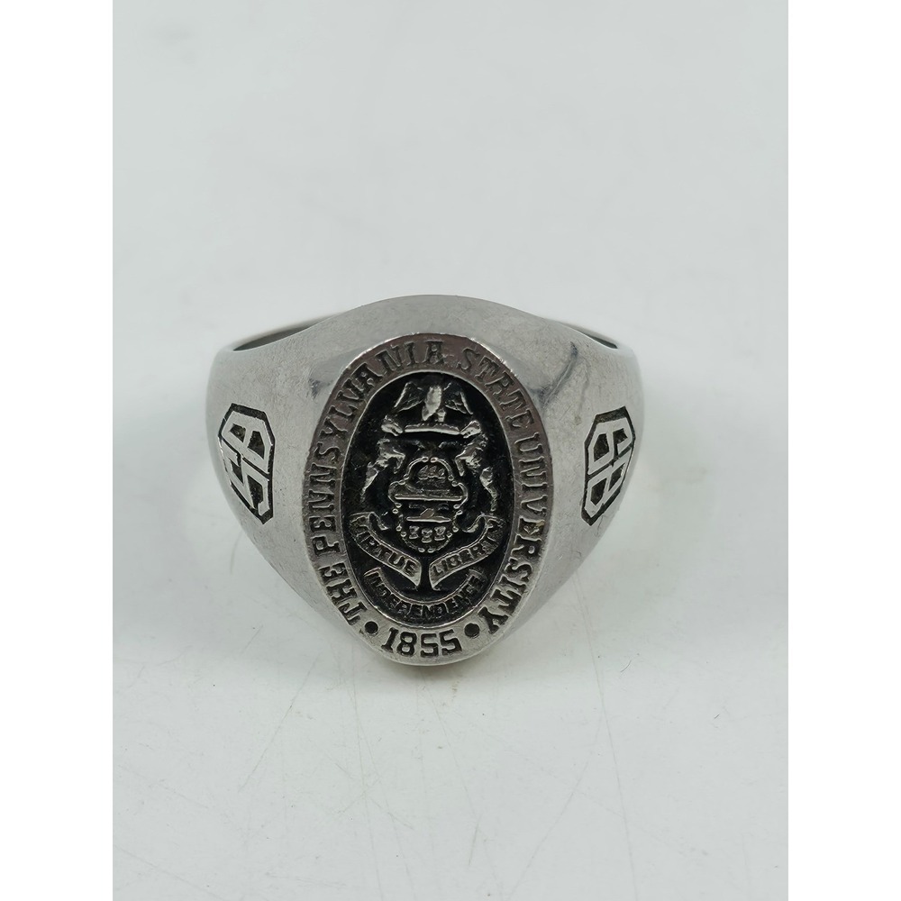 Penn State University 1989 Class Ring ArtCarved Siladium Mens Size 10.5 PSU Ring
